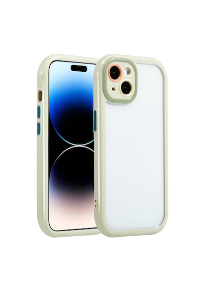 Nourthkiingdom Apple Uyumlu iPhone 14 Kılıf Kamera Korumalı Renkli Kenar Ve Çerçeve Tasarımlı Nrtk Vitamin Kapak-yeşil Yeşil