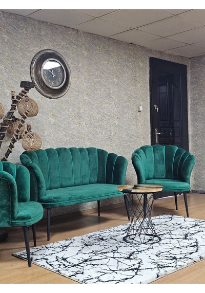 Zafir Papatya Çay Seti Koltuk Takımı Siyah Boyalı Sivriltme Ayak, Balkon, Salon, Ofis, Cafe Koltuk Takımı Yeşil Zafir Papatya Çay Seti Koltuk Takımı Siyah Boyalı Sivriltme Ayak, Balkon, Salon, Ofis, Cafe Koltuk Takımı Yeşil
