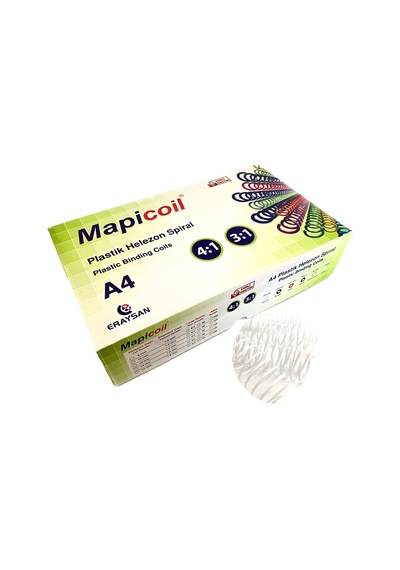 Mapicoil 4:1 Plastik Helezon Spiral 12mm Beyaz 100 Ad. 48 Lop