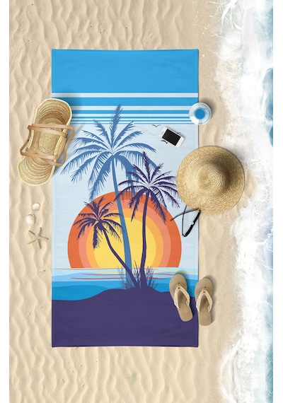 Tropical Sunrise Dijital Baskılı 75x150 CM Plaj Havlusu