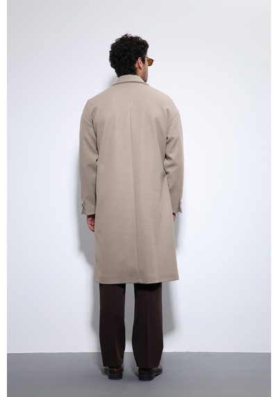 Antioch Kuşaklı Oversize Erkek Kaban Bej