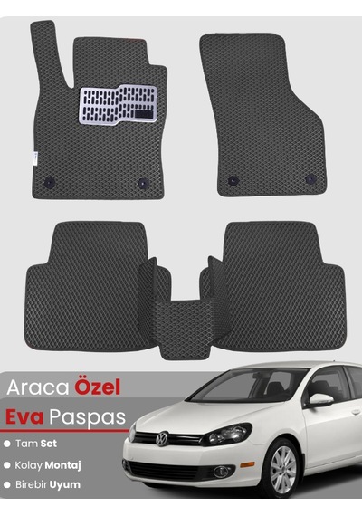 Volkswagen Golf 6 2009-2013 Uyumlu Eva Paspas Tam Set Oto Paspas,araca Özel,su Geçirmez 106