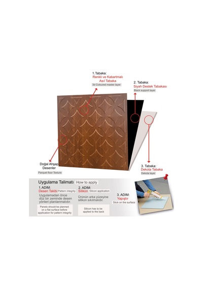 3 Boyutlu Duvar Paneli Kabartmalı Retro Desen Pvc 41x41 Cm/ 6 Adet /1 M² Altın Meşe