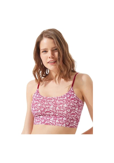 Cottonhill Pembe Çiçek Desenli Ayarlanabilir Askılı Lazer Kesim Kadın Crop Büstiyer Dsn16 Cottonhill Pembe Çiçek Desenli Ayarlanabilir Askılı Lazer Kesim Kadın Crop Büstiyer Dsn16