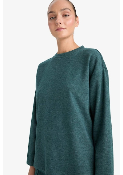 Defacto Relax Fit Bisiklet Yaka Sweatshirt F1013ax25augn650 Yeşil