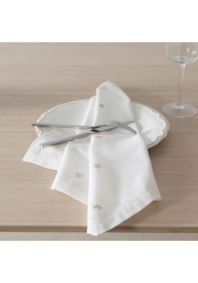 Linens Foglia 2'li 45x45 Cm Peçete Ekru-gold