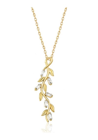 Gümüş Gold Sarmaşık Kadın Kolye (551174508)