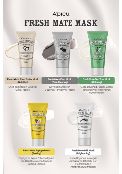 Shea Yağı İçeren Besleyici Uyku Maskesi A'pıeu Fresh Mate Shea Butter Mask Nutrition