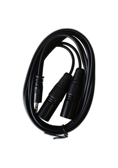 2 Xlr Erkek To 3.5mm Aux Mikser Amfi Mikrofon Ses Kablosu 1.5m Siyah