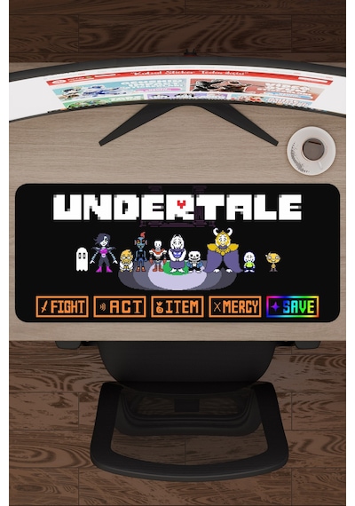Undertale Kaymaz Dikişli Kauçuk Oyuncu Mousepad V1 - 70x30 Xl Gaming Mouse Pad Fare Altlığı
