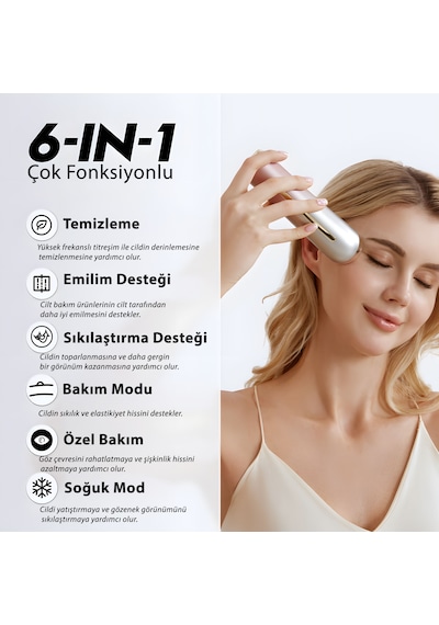 M2 Yüz Masaj Aleti Mikro Akım, Kırmızı Işık, Isı Ve Titreşim Destekli Ev Tipi Cilt Bakım Cihazı