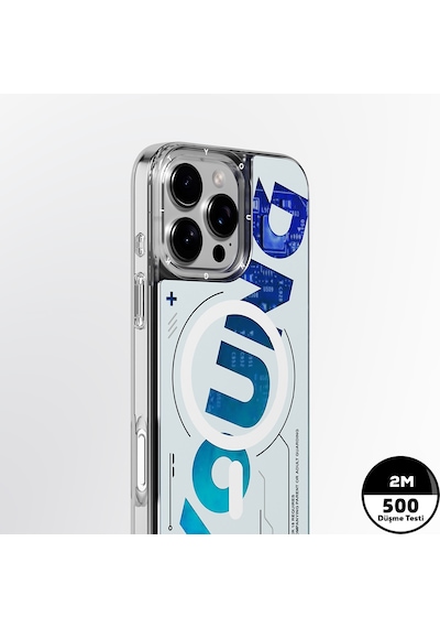Apple Uyumlu iPhone 16 Pro Max Kılıf Magsafe Şarj Özellikli Airbagli Youngkit Future Streamer Serisi Kapak Mavi