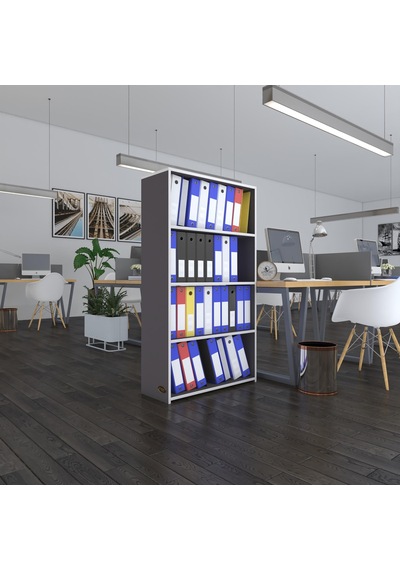 Kenzlife Klasörlük Raflı Erlinay Gri 140 80 30 Kitaplık Ofis Arkalıksız Diğer