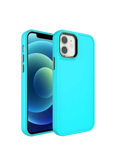 Apple Uyumlu iPhone 11 Kılıf Metal Çerçeve Ve Buton Tasarımlı Sert Zore Botox Kapak Turkuaz