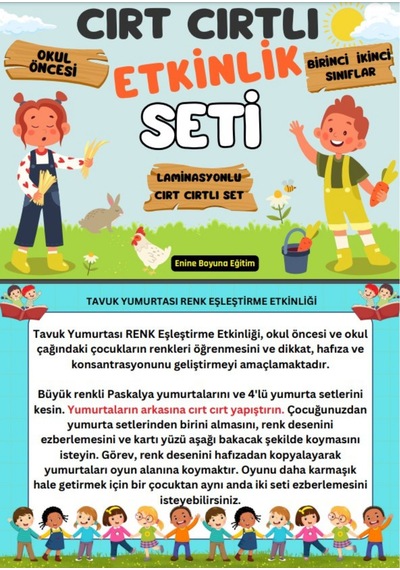 Cırt Cırtlı Etkinlik Eğitim Seti Okul Öncesi Ve 1.2. Sınıflar