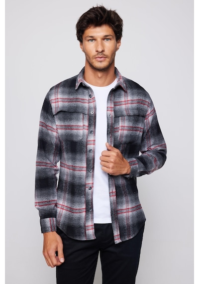 Tudors Erkek Slim Fit Dar Kesim Uzun Kollu Kareli Çift Cepli Kışlık Oduncu Gömlek-29393 Çok Renkli Tudors Erkek Slim Fit Dar Kesim Uzun Kollu Kareli Çift Cepli Kışlık Oduncu Gömlek-29393 Çok Renkli