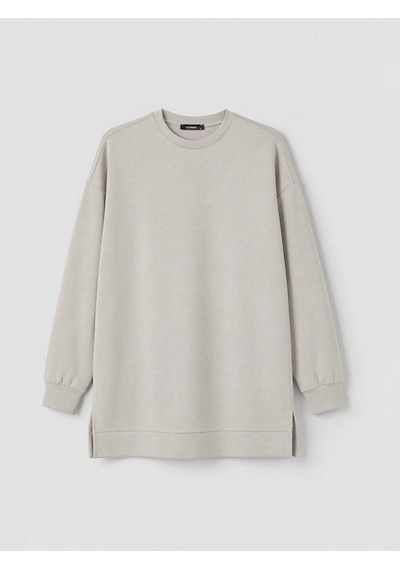 LC Waikiki Lc Waıkıkı Gri Soft Touch Kadın Sweatshirt Tunik