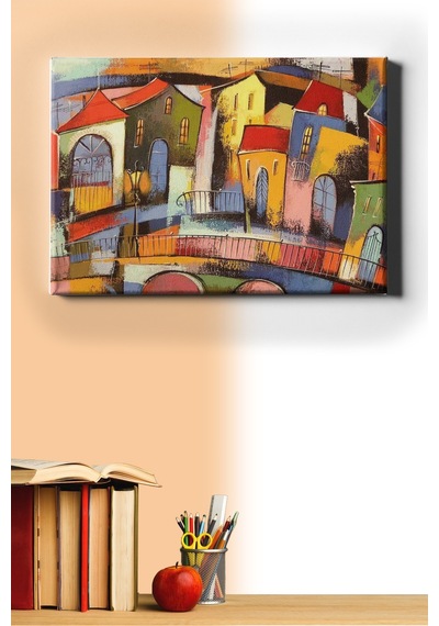 Webstyle Sayılarla Boyama Seti Kasnaklı Eski Şehirde Renkli Evler 40 X 50 Cm