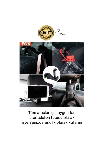 Oto Koltuk Arkası Telefon Tablet Tutucu Askılık Mesafe Ayarlı Uzayan Ayarlanabilir Sağlam Organizer