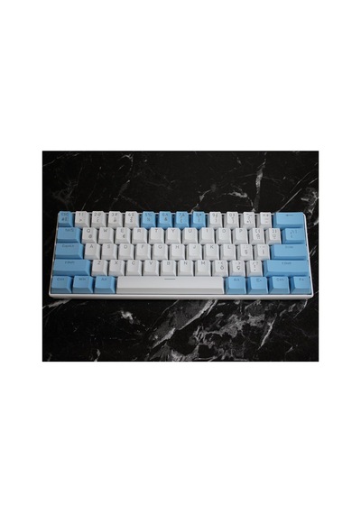 H61k Mini Mekanik Kablolu Gaming Oyuncu Klavye Türkçe Q Blue Switch 17 Ad Rgb Led Işık Modlu 61 Tuşlu Mavi