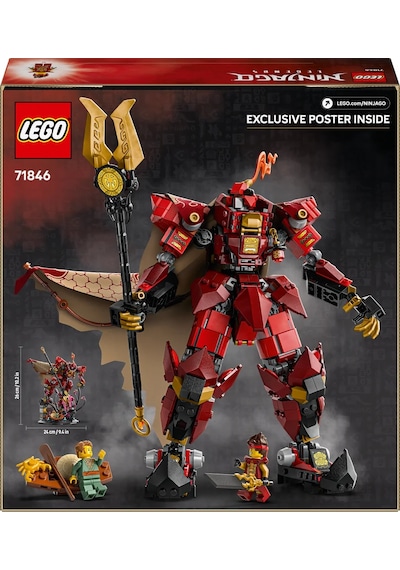 LEGO® NINJAGO® Ateş Şövalyesi Robotu 71846 - 14 Yaş ve Üzeri Çocuklar için Kai ve Balıkçı Minifigürleri İçeren Oyuncak Yapım Seti (996P)
