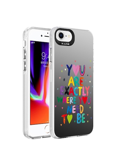 Apple Uyumlu iPhone 8 Kılıf Desenli Zore Silver Sert Kapak You