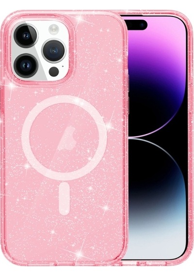Teleplus Apple Uyumlu iPhone  14 Pro Max Kılıf Simli Allstar Magsafe Kapak