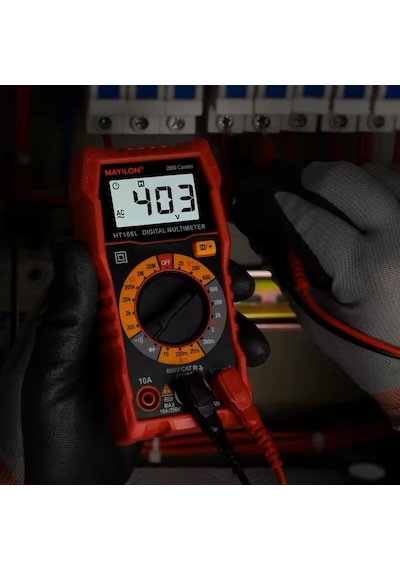 Mayilon Ht108l Dijital Profesyonel Multimetre Ekran Aydınlatmalı Auto Range 600v 10a Ac Dc