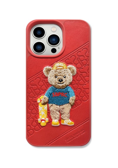 Santa Barbara Polo Racquet Club Apple Uyumlu iPhone 13 Pro Max Kılıf Crete 3boyutlu Pu Deri İçi Süet Kapak Kırmızı