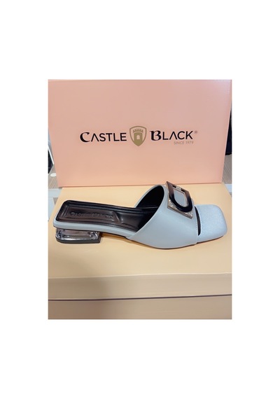 Arme Cıty Castle & Black Ac35828 Kısa Topuk Önü Taşlı Rahat Şık Terlik Gri Buz