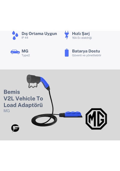 Bemis V2l Vehicle To Load Elektrikli Araç Uyumlu 3 Lü Priz Uzatma Adaptörü 3 M Mg 16a/3.5kw