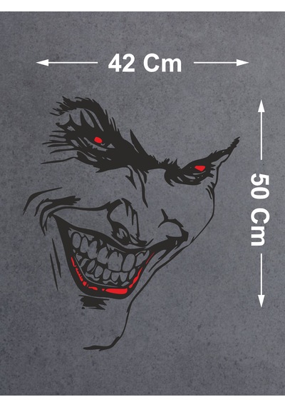 Joker Sticker - Batman Gotham City Sticker - Araba Oto Cam Motosiklet Karavan Sticker - 00057 50x42 Cm