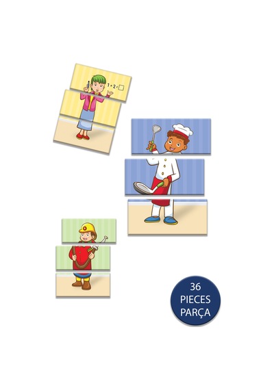 Eğitici Puzzle Oyun & Tamamlama Kartları - Meslekler