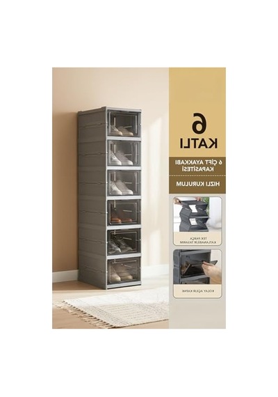 Katlanabilir Organizer, Çok Amaçlı Ayakkabılık İle Pratik Kullanım Açık Ceviz