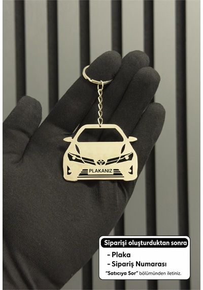 Plakanıza Özel Toyota Auris Paslanmaz Çelik Anahtarlık