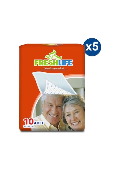 Freshlife Yatak Koruyucu Örtü 60x90 Cm 10x5 50 Adet