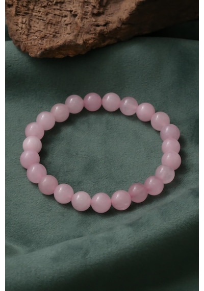 Pembe Kuvars Taşı Bileklik Pembe