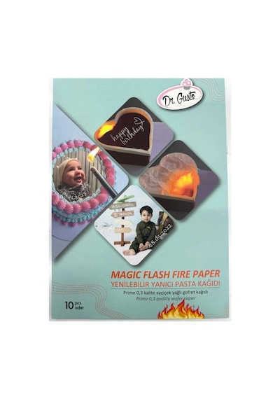 Yenilebilir Yanabilen Pasta Kağıdı Magic Fire 10 ' Lu