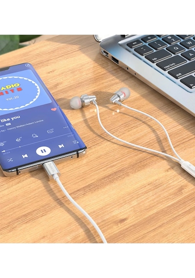 Hoco. M90 Delight 1.2m Type-c Dijital Mikrofonlu Kablolu Kulaklık - Gümüş Diğer