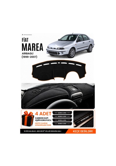 Fıat Marea 1999-2007 Airbagli Uyumlu Torpido Örtüsü, Torpido Kılıfı - Siyah-kahverengi - Fı025