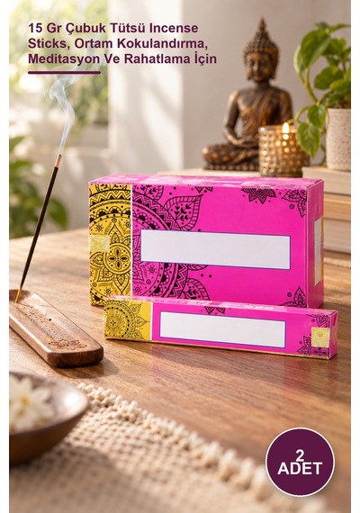 2 Adet Nag Champa Aromalı Tütsü Çubuğu 15 Gr Çubuk Tütsü Incense Sticks, Ortam Kokulandırma, Meditasyon Ve Rahatlama İçin