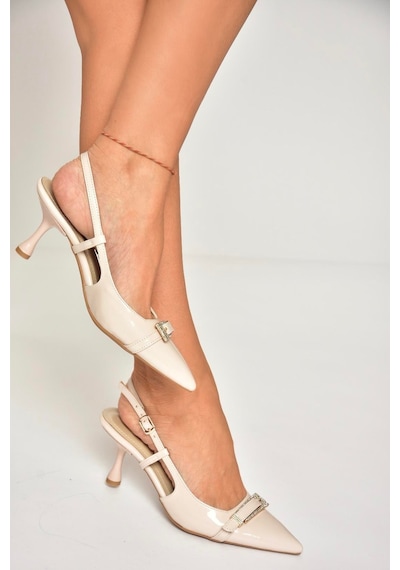 Fox Shoes U676051408 Ten Rugan Alçak Topuklu Kadın Ayakkabı Ten