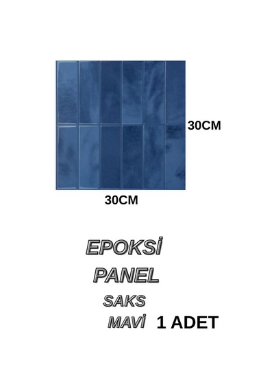 30cm 30cm Saks Mavi Epoksi 1 Adet 3d Yapışkanlı Duvar Paneli Kağıdı Sticker Mutfak Banyo Salon Ofis Mavi