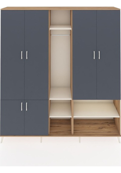 Hyperion Dolap 15 Raflı 5 Kapaklı Tek Askılı 220x44x243 Çam-antrasit/aytaşı Antrasıt/aytası Hyperion Dolap 15 Raflı 5 Kapaklı Tek Askılı 220x44x243 Çam-antrasit/aytaşı Antrasıt/aytası