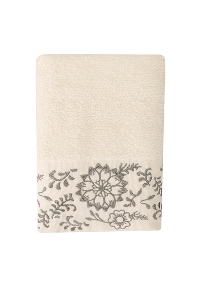 Porland Sty Akra Nakışlı Krem Havlu 50x90 Sku: Smg8690010218315 Açik Gri