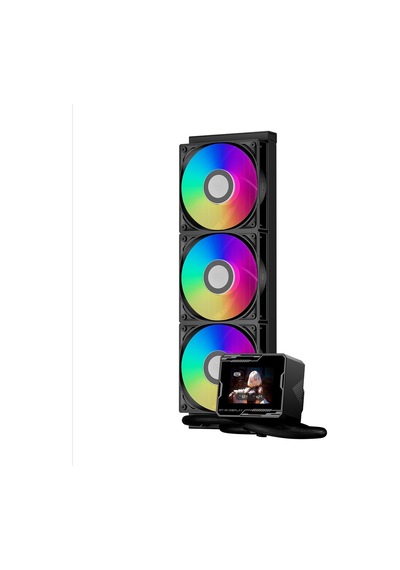 Cps Gt360m Argb Display Bk 360mm Aıo Sıvı Cpu Soğutucu, 2.8 Ips Ekran, 300w Tdp, 3x120mm Argb Pwm Fan, Intel Lga1700/1851 & Amd Am5/am4 Uyumlu
