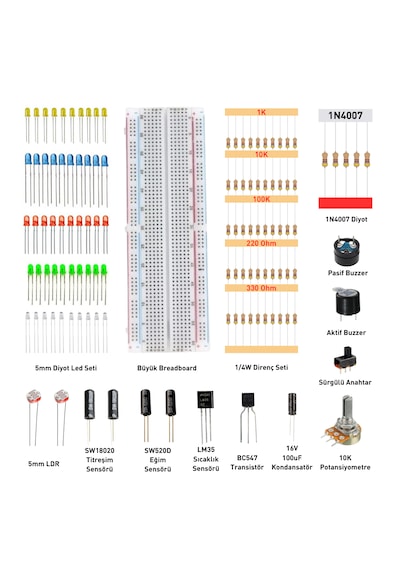 Arduino Set 292 Parça Full Başlangıç Seti Malzeme Kutulu