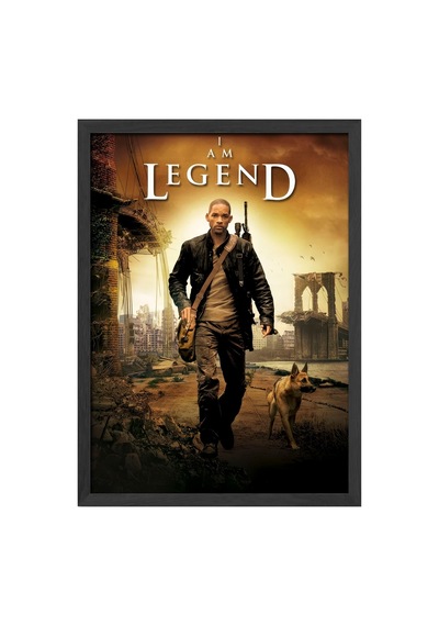 Ben Efsaneyim Siyah Ahşap Çerçeveli Poster, Dekoratif Film Duvar Tablosu