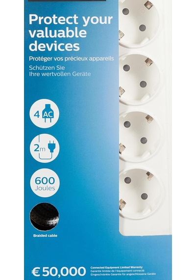 Philips Spn7040wa Akım Korumalı Priz 4'lü 600j 2m 3680w 16a Diğer