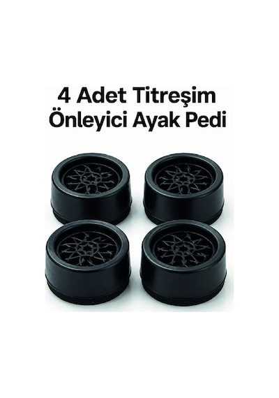 4'lü Set Çamaşır Makinesi Titreşim Önleyici Ped Siyah